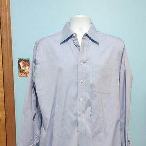 Paul Fredrick Light Blue Casual Button Down Shirt